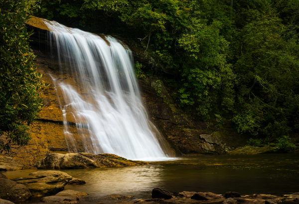 Silver Run falls waterfall near Cashiers NC Print