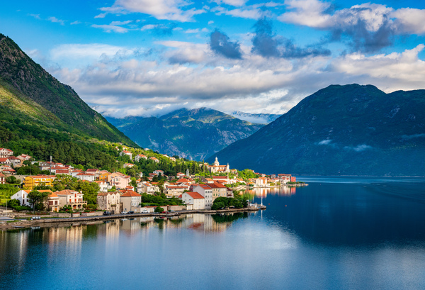 Town of Prcanj on the Bay of Kotor in Montenegro by Steve Heap