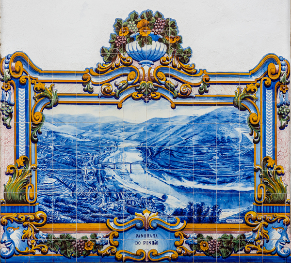 Detail of Ceramic tiles at Pinhao station in Portugal by Steve Heap
