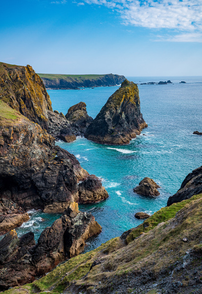 View towards the Lizard from Kynance Cove in Cornwall Print