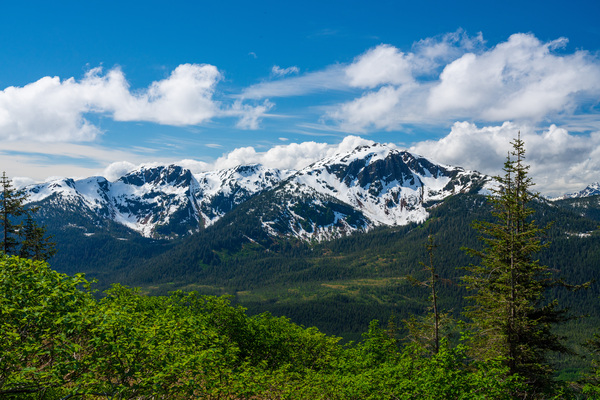 View from Mount Roberts toward Mt Bradley above Juneau Alaska by Steve Heap