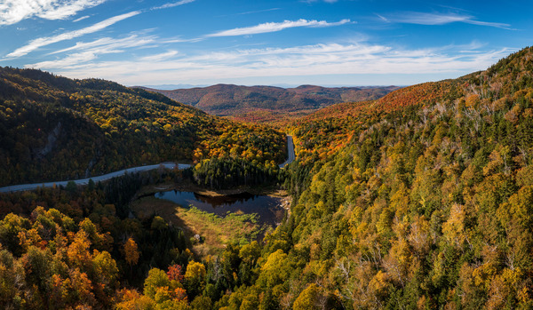 Aerial view of Appalachian Gap Road in Vermont by Steve Heap