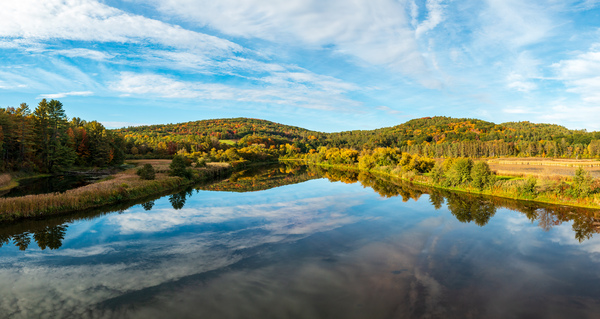 Ottauquechee river near Quechee gorge in the fall by Steve Heap