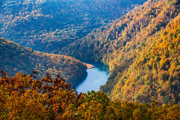 Sunrise over Cheat river from Coopers Rock by Steve Heap