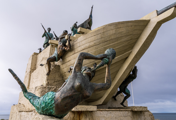 Mariners Monument to Magellan on seafront in Punta Arenas Chile by Steve Heap