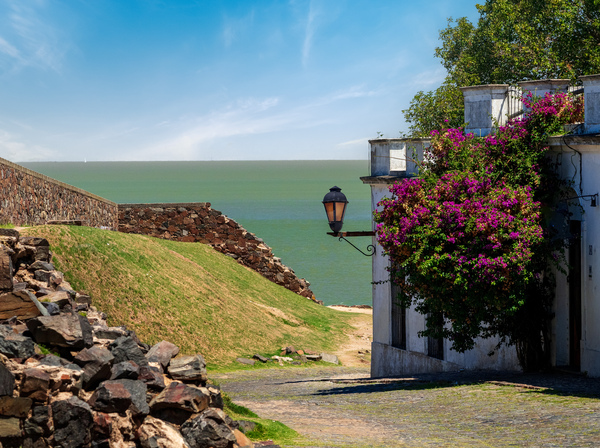 Cobbled street in Unesco historical town of Colonia del Sacramen by Steve Heap