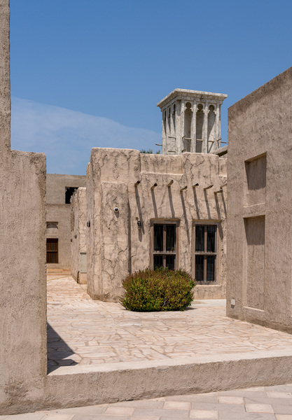 Narrow street in Al Shindagha district and museum in Dubai by Steve Heap