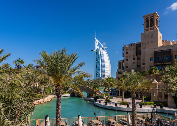 Artificial waterways around Souk Madinat Jumeirah in UAE by Steve Heap