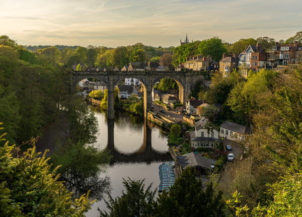Old stone railway viaduct over River Nidd in Knaresborough by Steve Heap