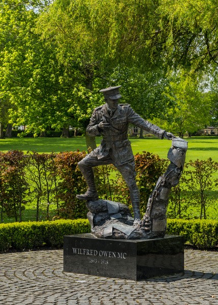  Portrait of Wilfred Owen statue in Oswestry park in Shropshire Print