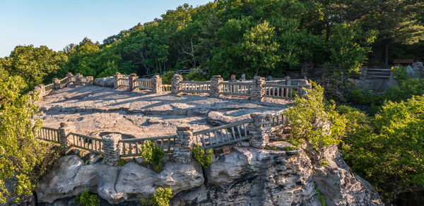 Aerial view of Coopers Rock overlook viewpoint by Steve Heap