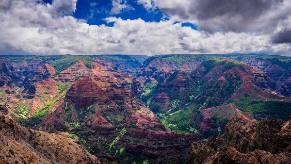 Dramatic sun lighting on Waimea Canyon on Kauai by Steve Heap