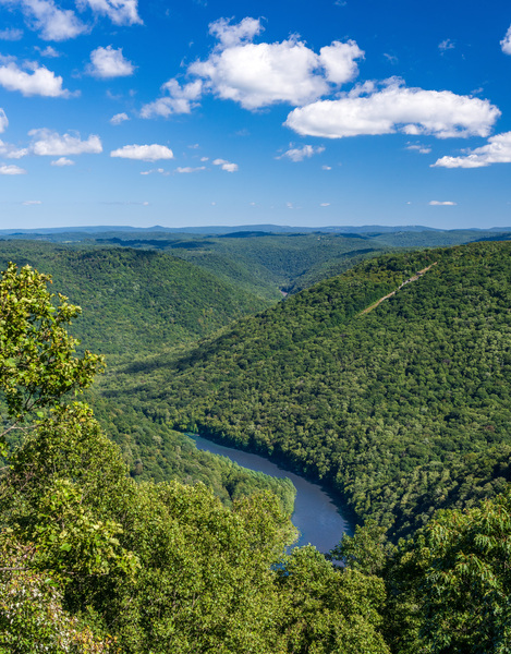 Cheat river seen from Snake Hill overlook near Morgantown by Steve Heap