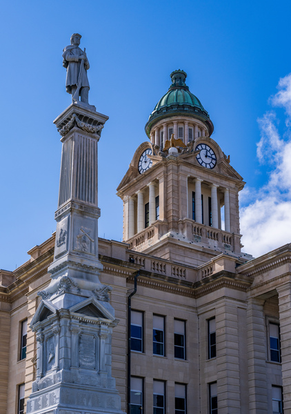 Facade and clock tower of Winneshiek County Courthouse Decorah by Steve Heap