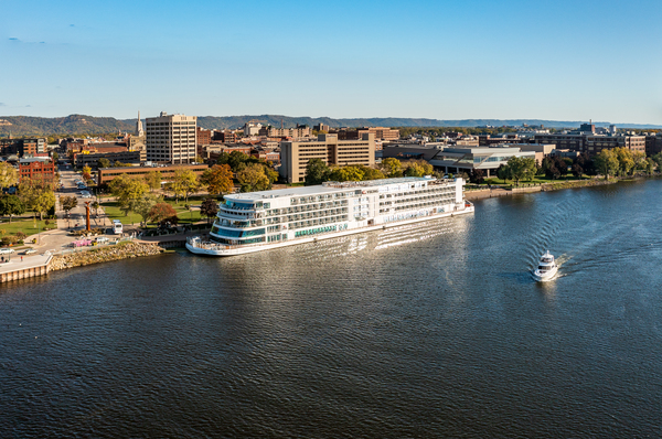 Viking Mississippi docked La Crosse Wisconsin on the Mississippi River by Steve Heap