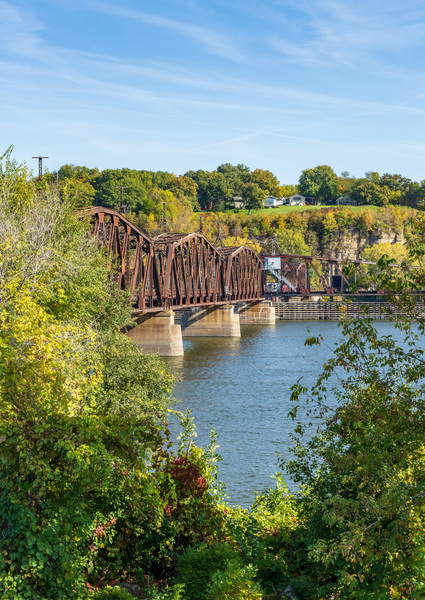 Historic rail bridge between Dubuque Iowa and East Dubuque by Steve Heap
