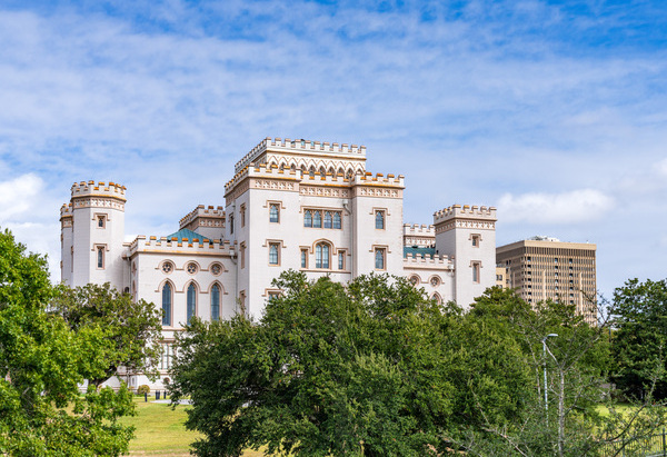 Castle in Baton Rouge or old capitol building in Louisiana by Steve Heap