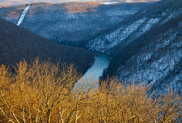 Cold Cheat River Canyon at Coopers Rock on winter afternoon Print
