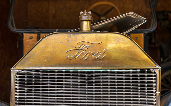 Radiator and front of historic Ford Model T car or truck by Steve Heap