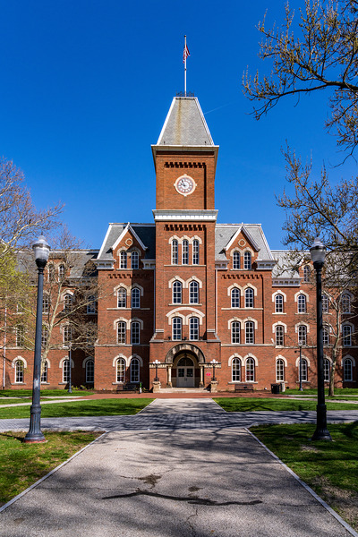 Facade of iconic University Hall on the Oval at OSU in Columbus  by Steve Heap