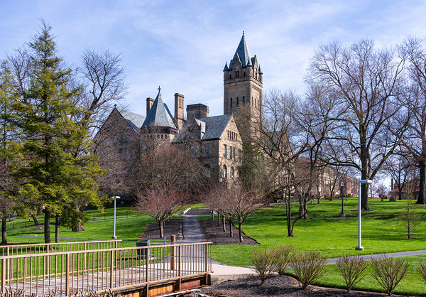 Facade of iconic University Hall at Ohio Wesleyan University by Steve Heap