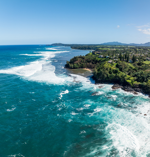 Aerial view of Princeville and Sealodge beach by Steve Heap