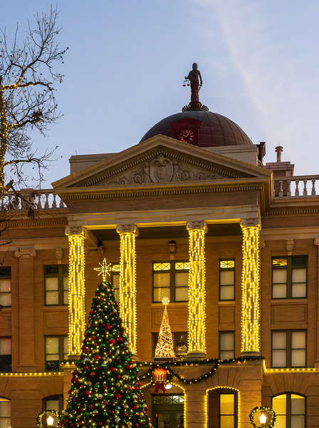 Sunset behind the Courthouse in Georgetown Texas by Steve Heap