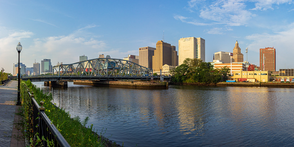 Skyline of Newark NJ from Harrison Riverbank by Steve Heap
