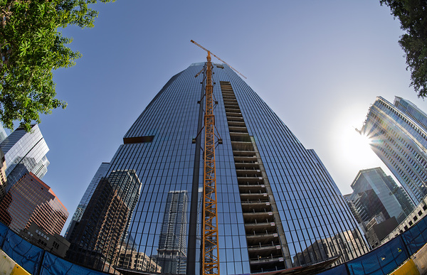 The Republic building in Austin Texas seen through fisheye lens by Steve Heap