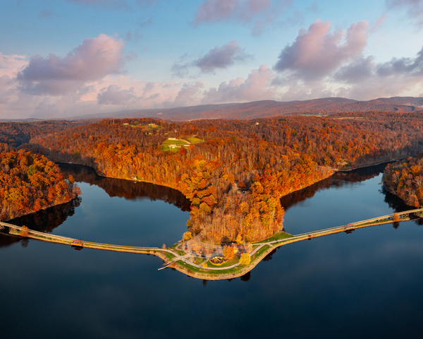 Aerial view of Cheat Lake Park near Morgantown WV by Steve Heap