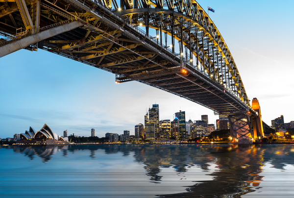 Dramatic panoramic sunset photo Sydney harbor by Steve Heap
