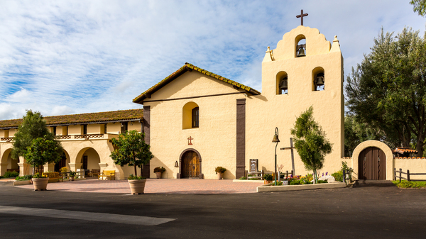 Cloudy day at Santa Ines Mission California by Steve Heap