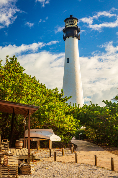 Vertical format of Cape Florida lighthouse in Bill Baggs by Steve Heap