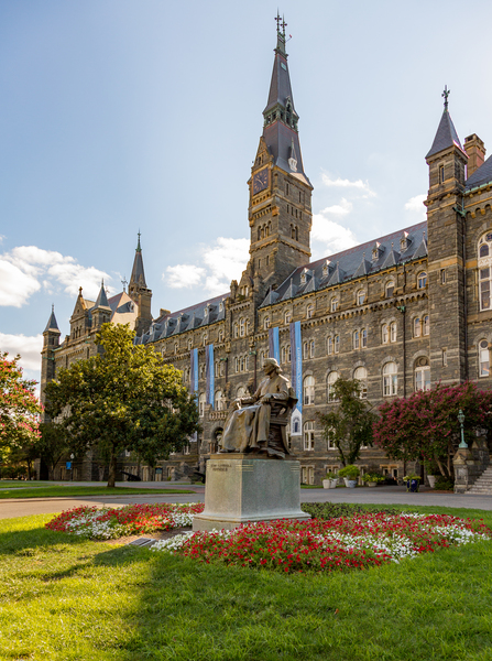 John Carroll Statue Healy Hall Georgetown University by Steve Heap