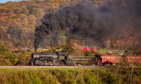 WMRR Steam train powers along railway by Steve Heap