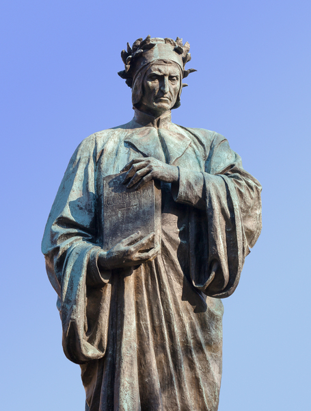 Dante statue with Divine Comedy in Meridian Hill by Steve Heap