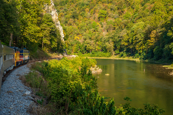 Diesel engine on train trip up gorge by Steve Heap