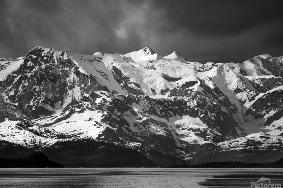 Cruise boat wake leaving Prince William Sound and Valdez  Print