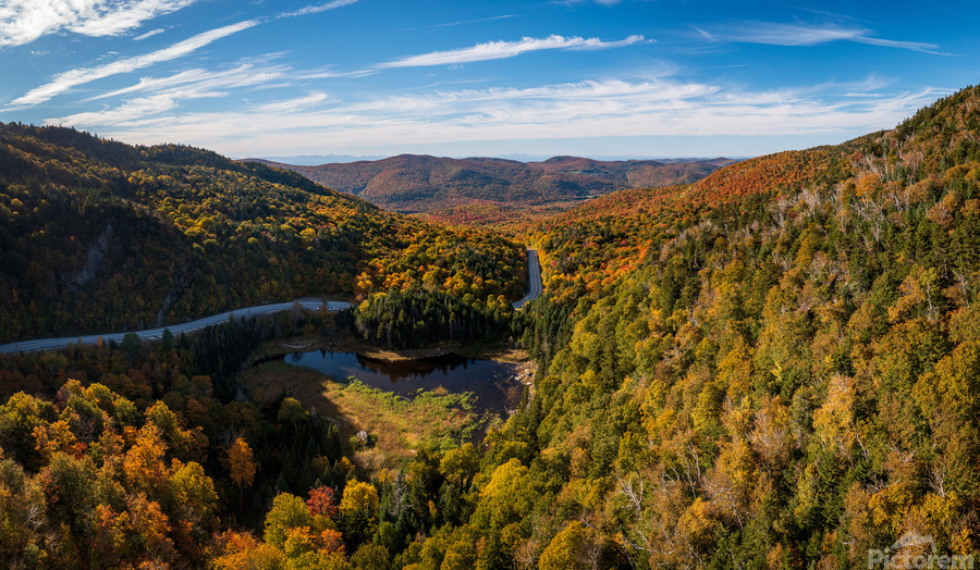 Aerial view of Appalachian Gap Road in Vermont  Print