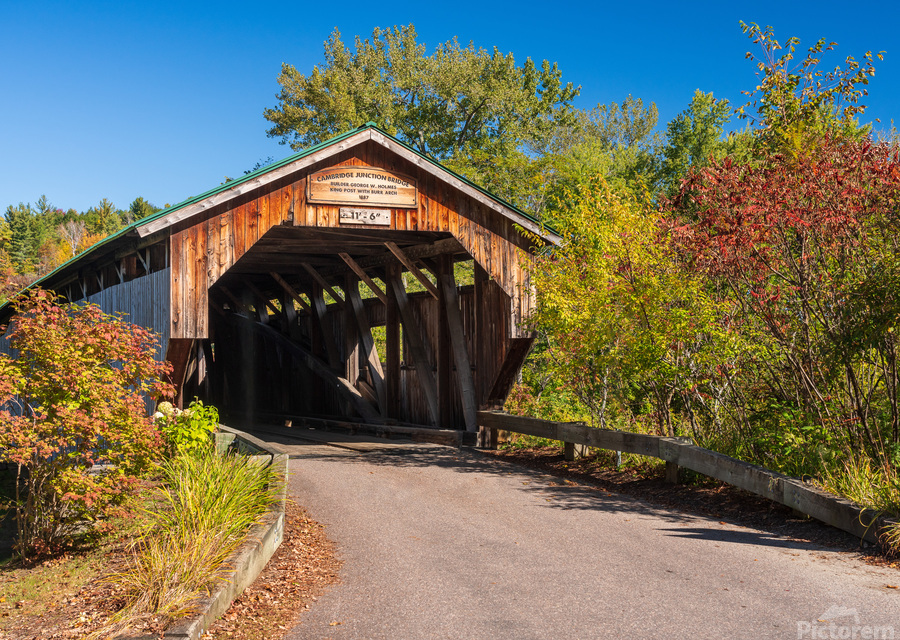 Poland covered bridge near Cambridge in Vermont  Print