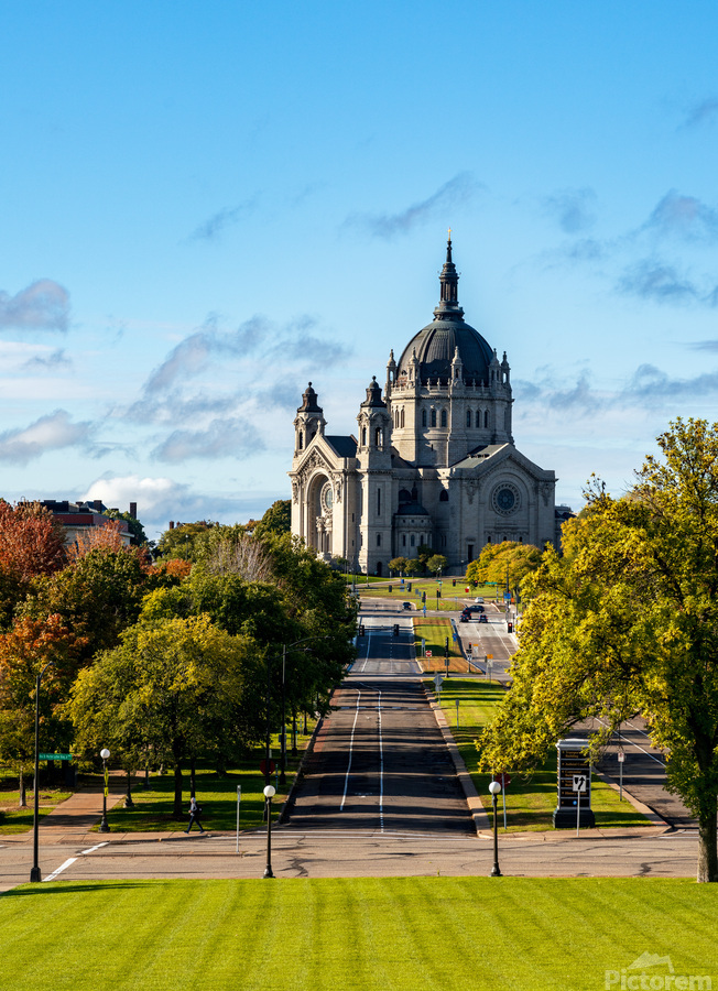 Cathedral of Saint Paul in St Paul Minnesota from Capitol  Print