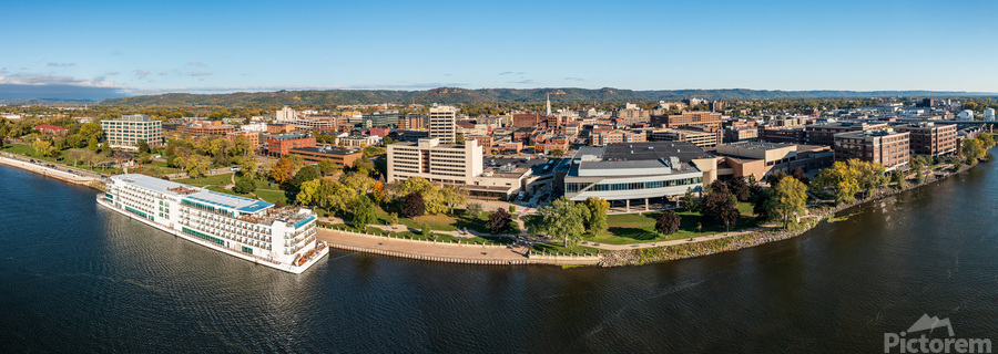 Panorama of La Crosse Wisconsin and the Viking Mississippi River  Print