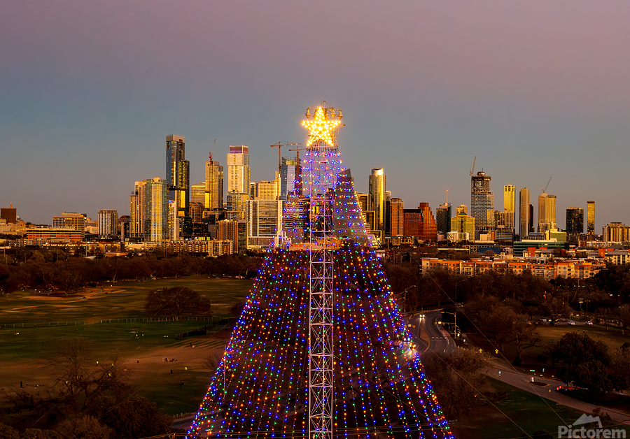Cityscape of downtown Austin from the west in Zilker park 2025  Print