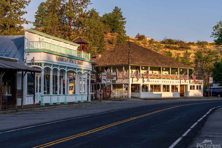 Farmers State Bank on the main street of the historic town of Wi  Print