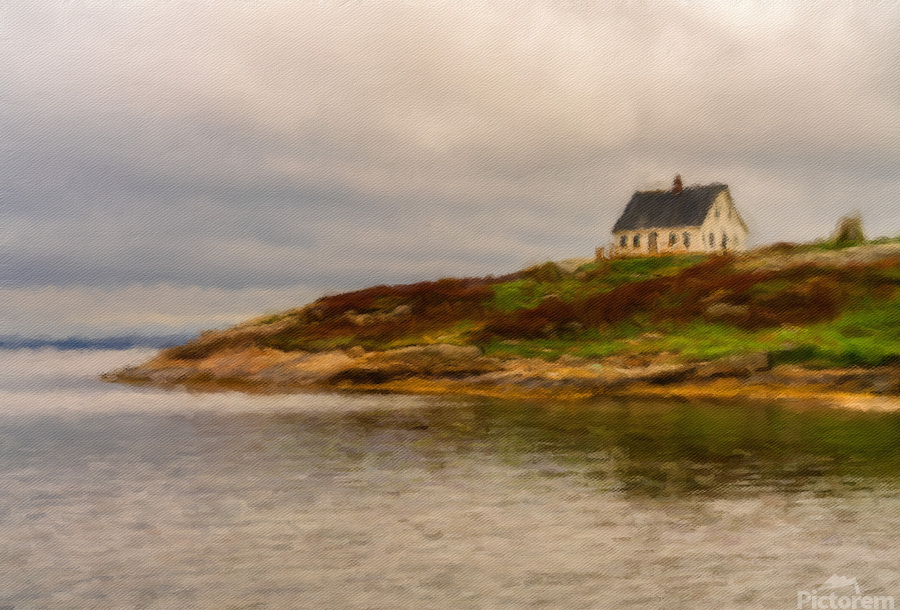 Digital painting at Peggys Cove near Halifax in Nova Scotia Can  Print