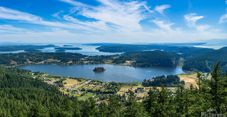View from Mt Erie on Fidalgo Island south towards Whidbey Island  Print