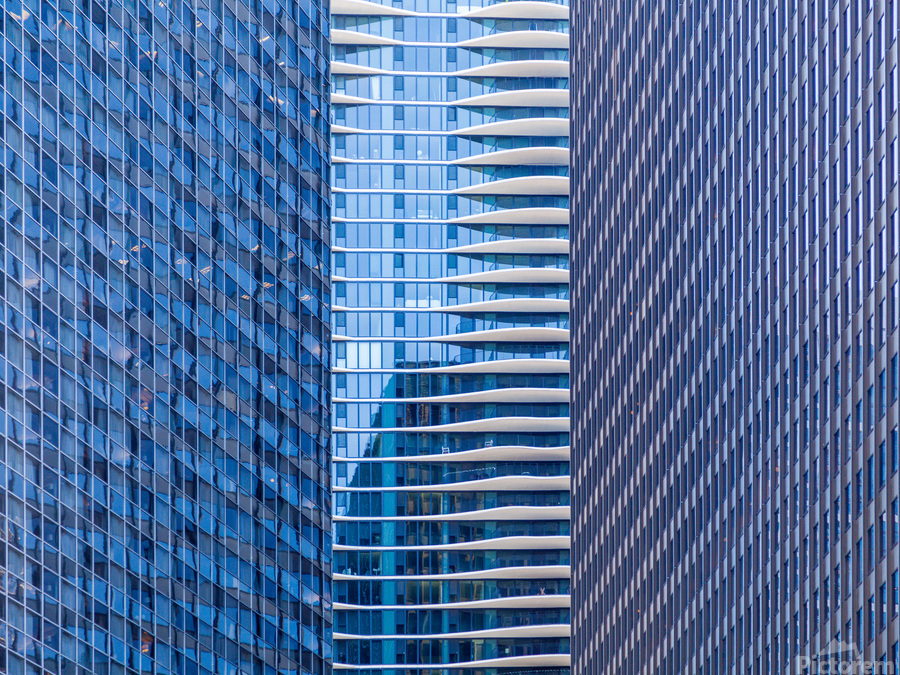 Distinctive hotel between skyscrapers  Print
