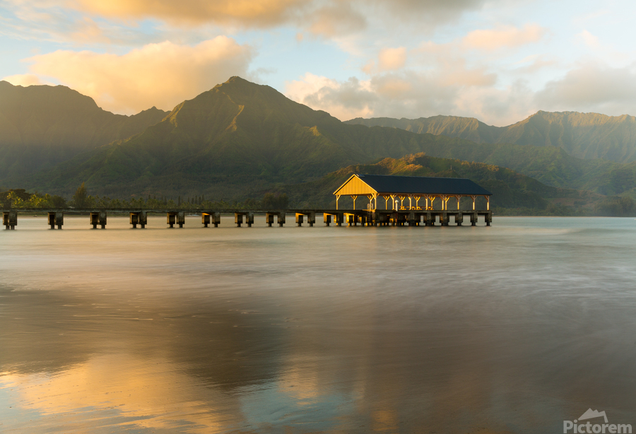 Sunrise over Hanalei Bay Kauai Hawaii  Print