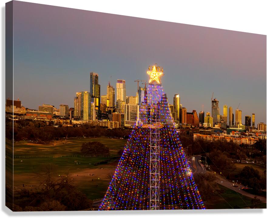 Cityscape of downtown Austin from the west in Zilker park 2025 Canvas Print