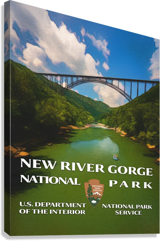 NPS type poster for the New River Gorge National Park Canvas Print